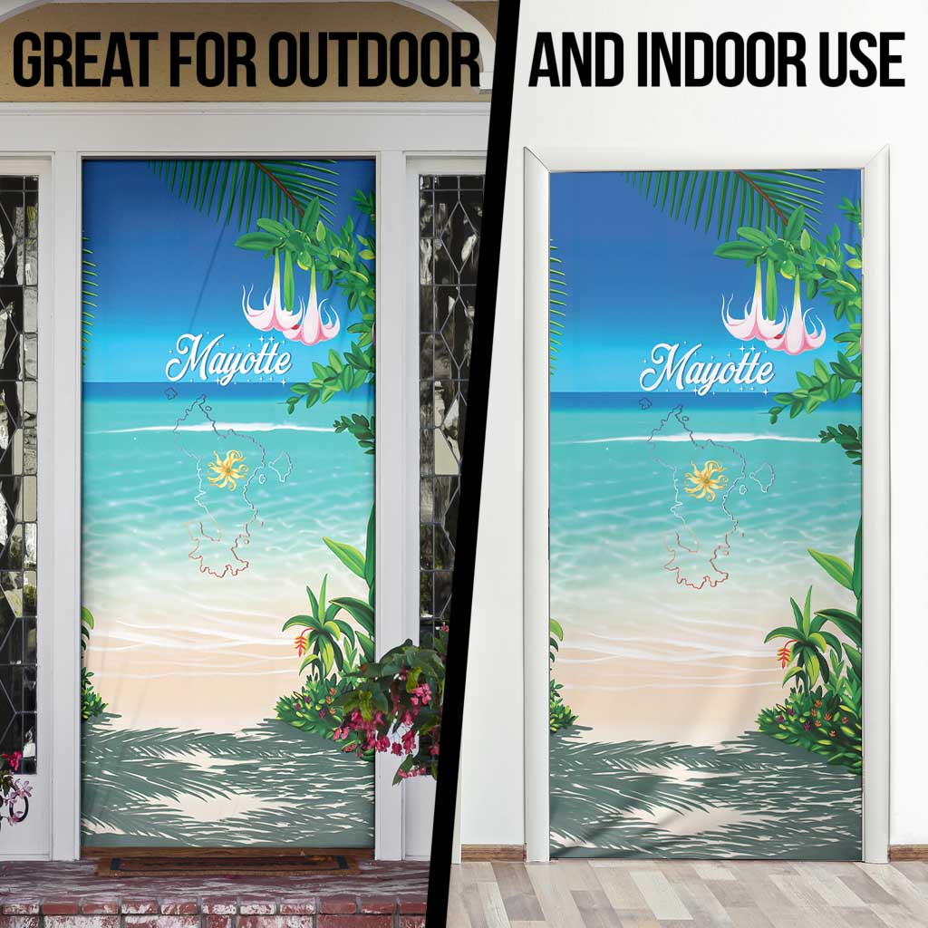 Mayotte Christmas Door Cover Santa Chill on Tropical Beach - Wonder Print Shop