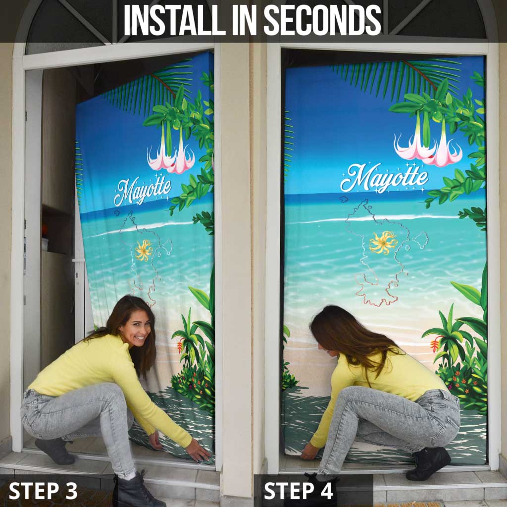 Mayotte Christmas Door Cover Santa Chill on Tropical Beach - Wonder Print Shop