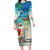 Mayotte Christmas Family Matching Long Sleeve Bodycon Dress and Hawaiian Shirt Santa Chill on Tropical Beach - Wonder Print Shop