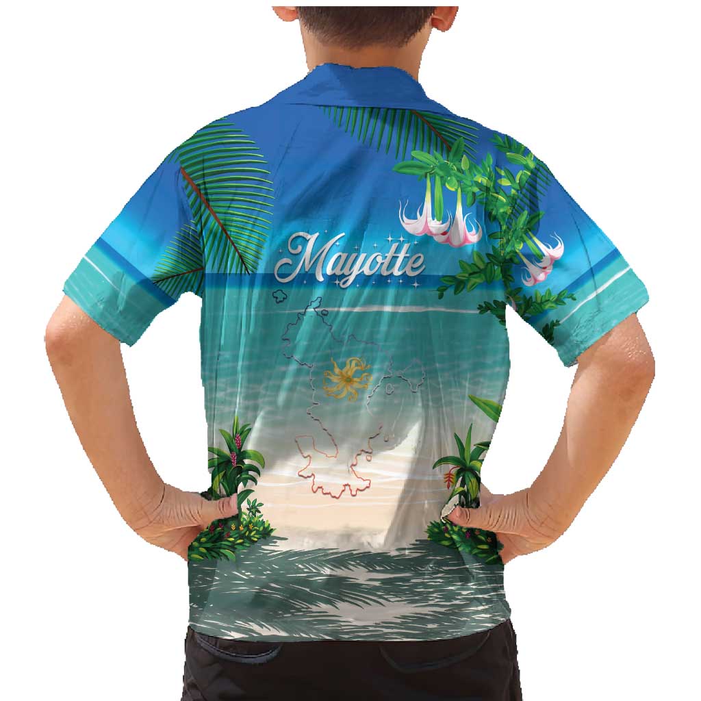 Mayotte Christmas Family Matching Mermaid Dress and Hawaiian Shirt Santa Chill on Tropical Beach - Wonder Print Shop