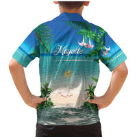 Mayotte Christmas Family Matching Mermaid Dress and Hawaiian Shirt Santa Chill on Tropical Beach - Wonder Print Shop