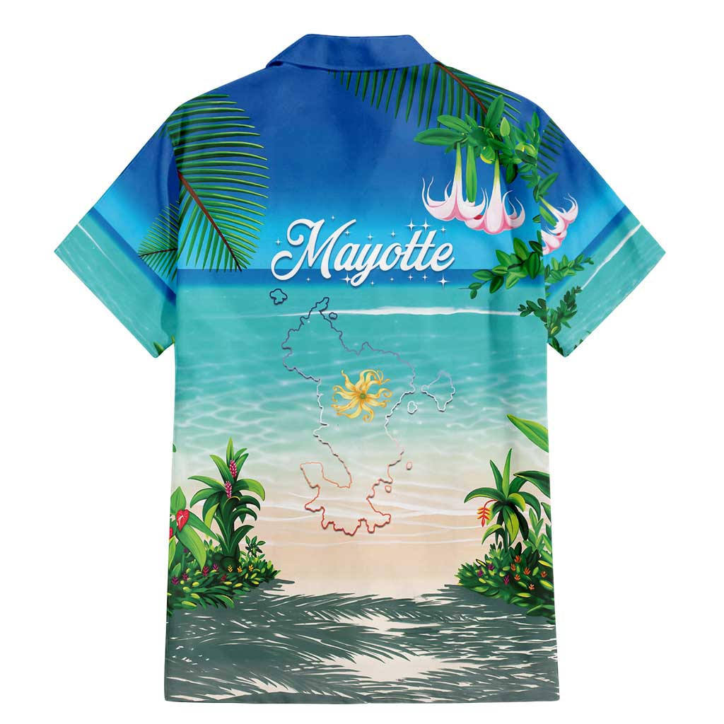 Mayotte Christmas Family Matching Mermaid Dress and Hawaiian Shirt Santa Chill on Tropical Beach - Wonder Print Shop