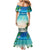 Mayotte Christmas Family Matching Mermaid Dress and Hawaiian Shirt Santa Chill on Tropical Beach - Wonder Print Shop