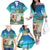 Mayotte Christmas Family Matching Off The Shoulder Long Sleeve Dress and Hawaiian Shirt Santa Chill on Tropical Beach - Wonder Print Shop