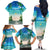 Mayotte Christmas Family Matching Off The Shoulder Long Sleeve Dress and Hawaiian Shirt Santa Chill on Tropical Beach - Wonder Print Shop