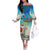 Mayotte Christmas Family Matching Off The Shoulder Long Sleeve Dress and Hawaiian Shirt Santa Chill on Tropical Beach - Wonder Print Shop