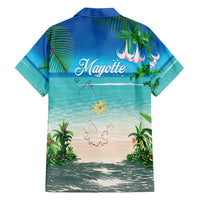Mayotte Christmas Family Matching Off Shoulder Maxi Dress and Hawaiian Shirt Santa Chill on Tropical Beach - Wonder Print Shop