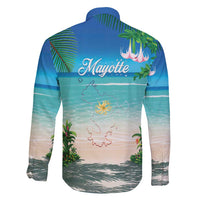Mayotte Christmas Family Matching Off Shoulder Maxi Dress and Hawaiian Shirt Santa Chill on Tropical Beach - Wonder Print Shop