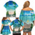 Mayotte Christmas Family Matching Off Shoulder Short Dress and Hawaiian Shirt Santa Chill on Tropical Beach - Wonder Print Shop