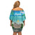 Mayotte Christmas Family Matching Off Shoulder Short Dress and Hawaiian Shirt Santa Chill on Tropical Beach - Wonder Print Shop