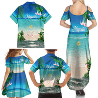 Mayotte Christmas Family Matching Summer Maxi Dress and Hawaiian Shirt Santa Chill on Tropical Beach - Wonder Print Shop