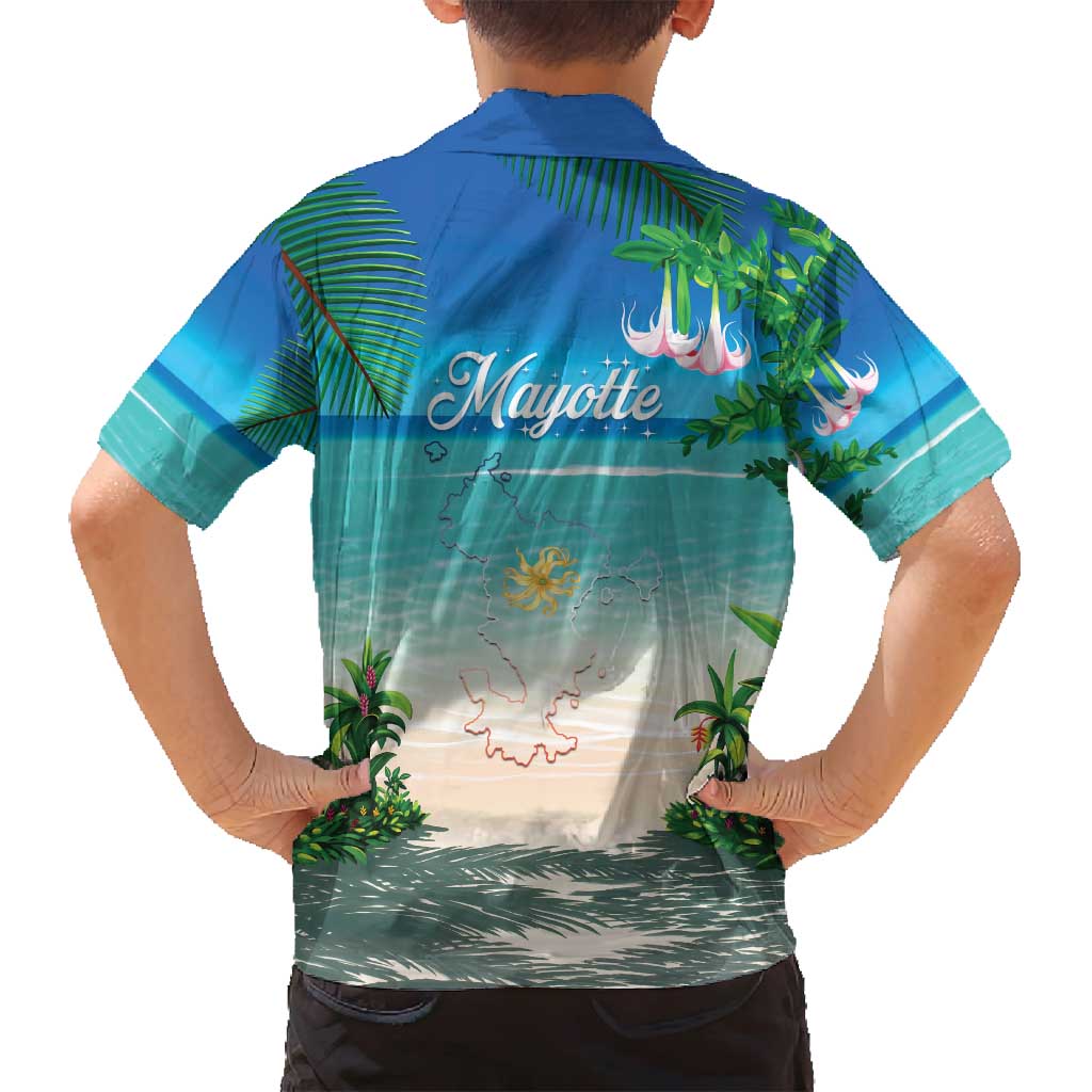 Mayotte Christmas Family Matching Tank Maxi Dress and Hawaiian Shirt Santa Chill on Tropical Beach - Wonder Print Shop