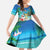 Mayotte Christmas Family Matching Tank Maxi Dress and Hawaiian Shirt Santa Chill on Tropical Beach - Wonder Print Shop