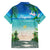 Mayotte Christmas Family Matching Tank Maxi Dress and Hawaiian Shirt Santa Chill on Tropical Beach - Wonder Print Shop