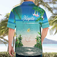 Mayotte Christmas Hawaiian Shirt Santa Chill on Tropical Beach - Wonder Print Shop