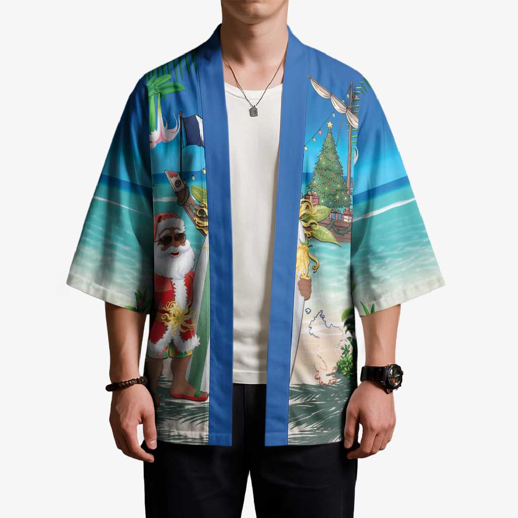 Mayotte Christmas Kimono Santa Chill on Tropical Beach - Wonder Print Shop