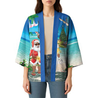 Mayotte Christmas Kimono Santa Chill on Tropical Beach - Wonder Print Shop