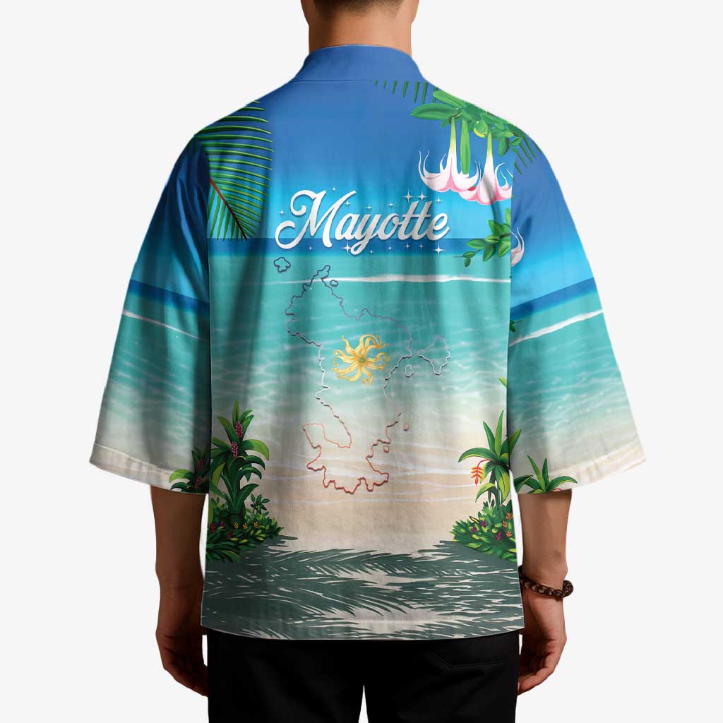Mayotte Christmas Kimono Santa Chill on Tropical Beach - Wonder Print Shop