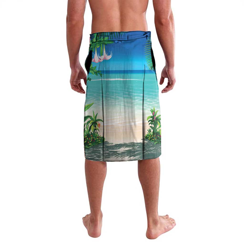 Mayotte Christmas Lavalava Santa Chill on Tropical Beach - Wonder Print Shop
