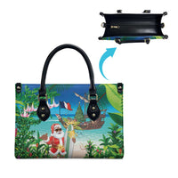 Mayotte Christmas Leather Bag Santa Chill on Tropical Beach - Wonder Print Shop