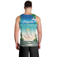Mayotte Christmas Men Tank Top Santa Chill on Tropical Beach - Wonder Print Shop