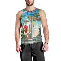 Mayotte Christmas Men Tank Top Santa Chill on Tropical Beach - Wonder Print Shop