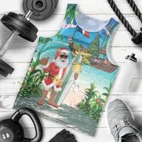 Mayotte Christmas Men Tank Top Santa Chill on Tropical Beach - Wonder Print Shop
