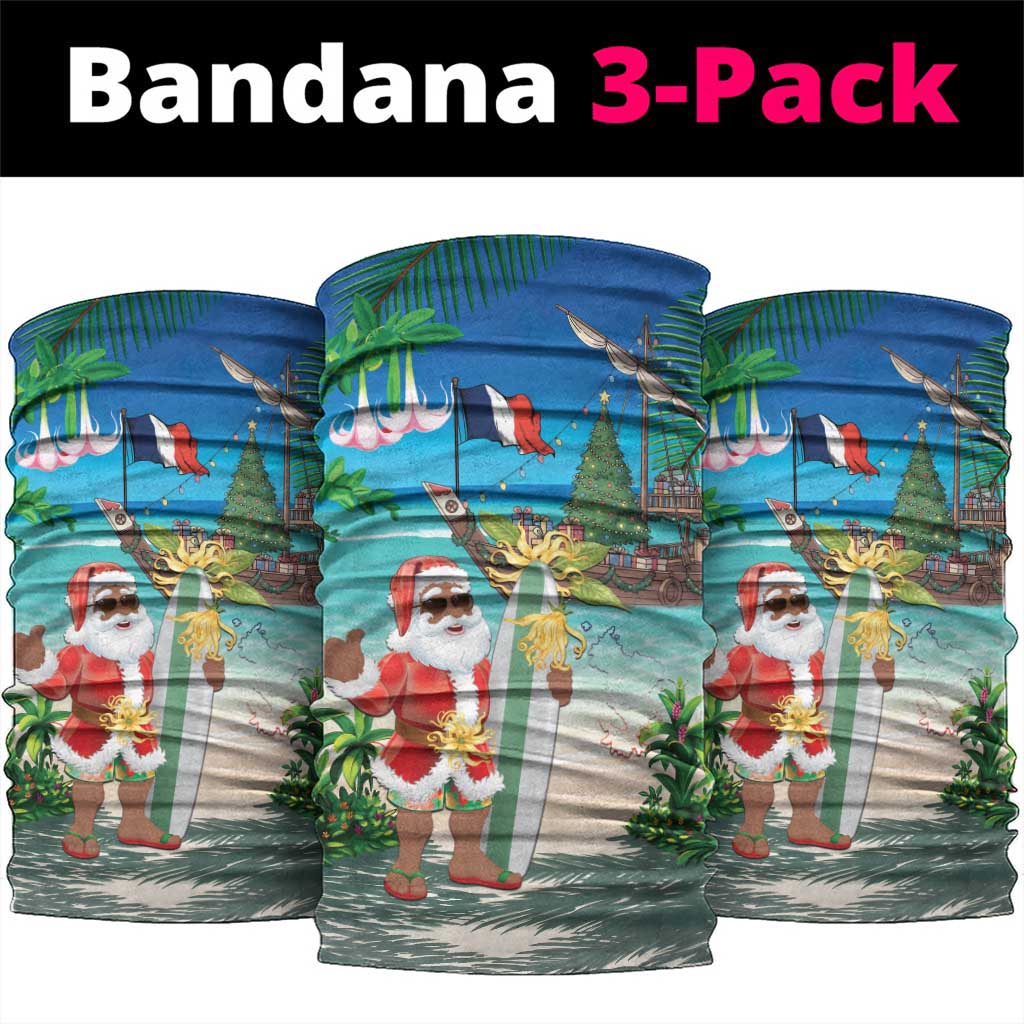 Mayotte Christmas Neck Gaiter Santa Chill on Tropical Beach - Wonder Print Shop