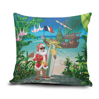 Mayotte Christmas Pillow Cover Santa Chill on Tropical Beach - Wonder Print Shop
