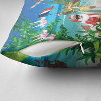 Mayotte Christmas Pillow Cover Santa Chill on Tropical Beach - Wonder Print Shop
