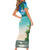 Mayotte Christmas Short Sleeve Bodycon Dress Santa Chill on Tropical Beach - Wonder Print Shop