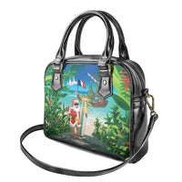 Mayotte Christmas Shoulder Handbag Santa Chill on Tropical Beach - Wonder Print Shop