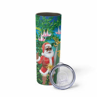 Mayotte Christmas Skinny Tumbler Santa Chill on Tropical Beach - Wonder Print Shop