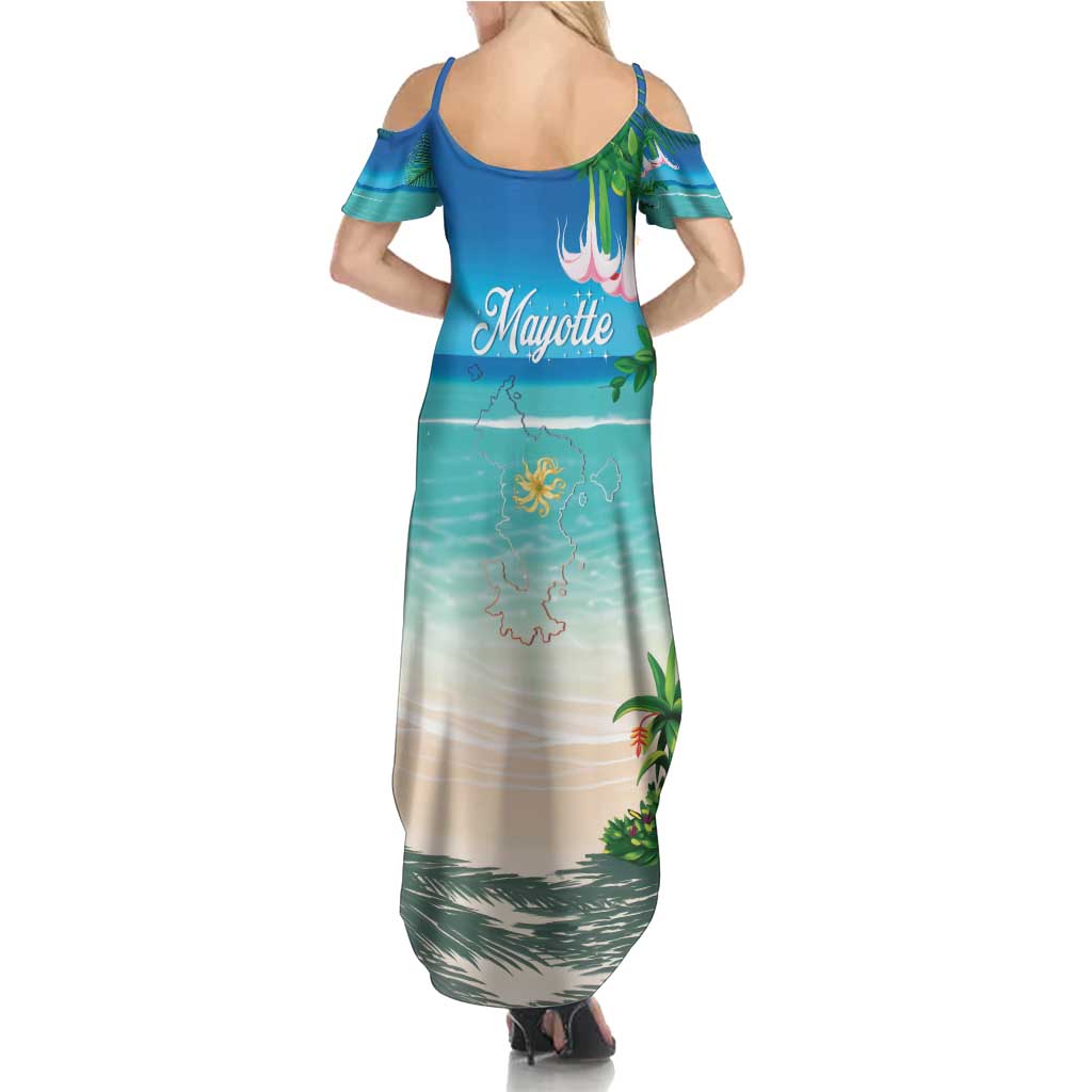 Mayotte Christmas Summer Maxi Dress Santa Chill on Tropical Beach - Wonder Print Shop