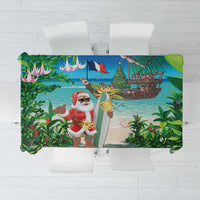 Mayotte Christmas Tablecloth Santa Chill on Tropical Beach - Wonder Print Shop