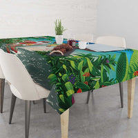 Mayotte Christmas Tablecloth Santa Chill on Tropical Beach - Wonder Print Shop