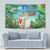 Mayotte Christmas Tapestry Santa Chill on Tropical Beach - Wonder Print Shop