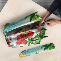 Mayotte Christmas Umbrella Santa Chill on Tropical Beach - Wonder Print Shop