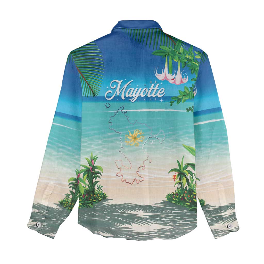 Mayotte Christmas Women Casual Shirt Santa Chill on Tropical Beach - Wonder Print Shop