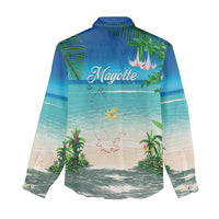 Mayotte Christmas Women Casual Shirt Santa Chill on Tropical Beach - Wonder Print Shop