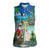 Mayotte Christmas Women Sleeveless Polo Shirt Santa Chill on Tropical Beach - Wonder Print Shop