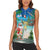 Mayotte Christmas Women Sleeveless Polo Shirt Santa Chill on Tropical Beach - Wonder Print Shop