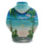 Mayotte Christmas Zip Hoodie Santa Chill on Tropical Beach - Wonder Print Shop
