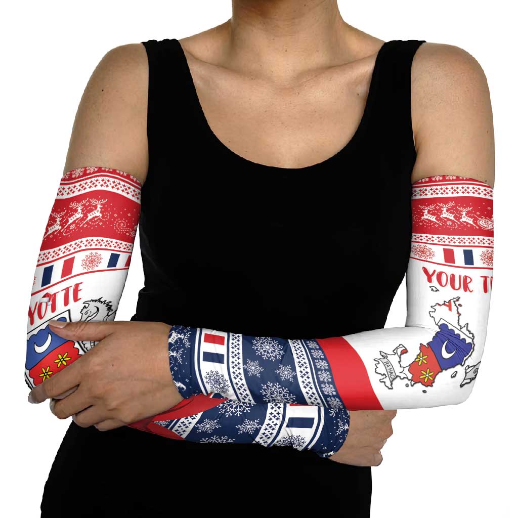 Personalized Mayotte Christmas Arm Sleeves Joyeux Noel - Wonder Print Shop
