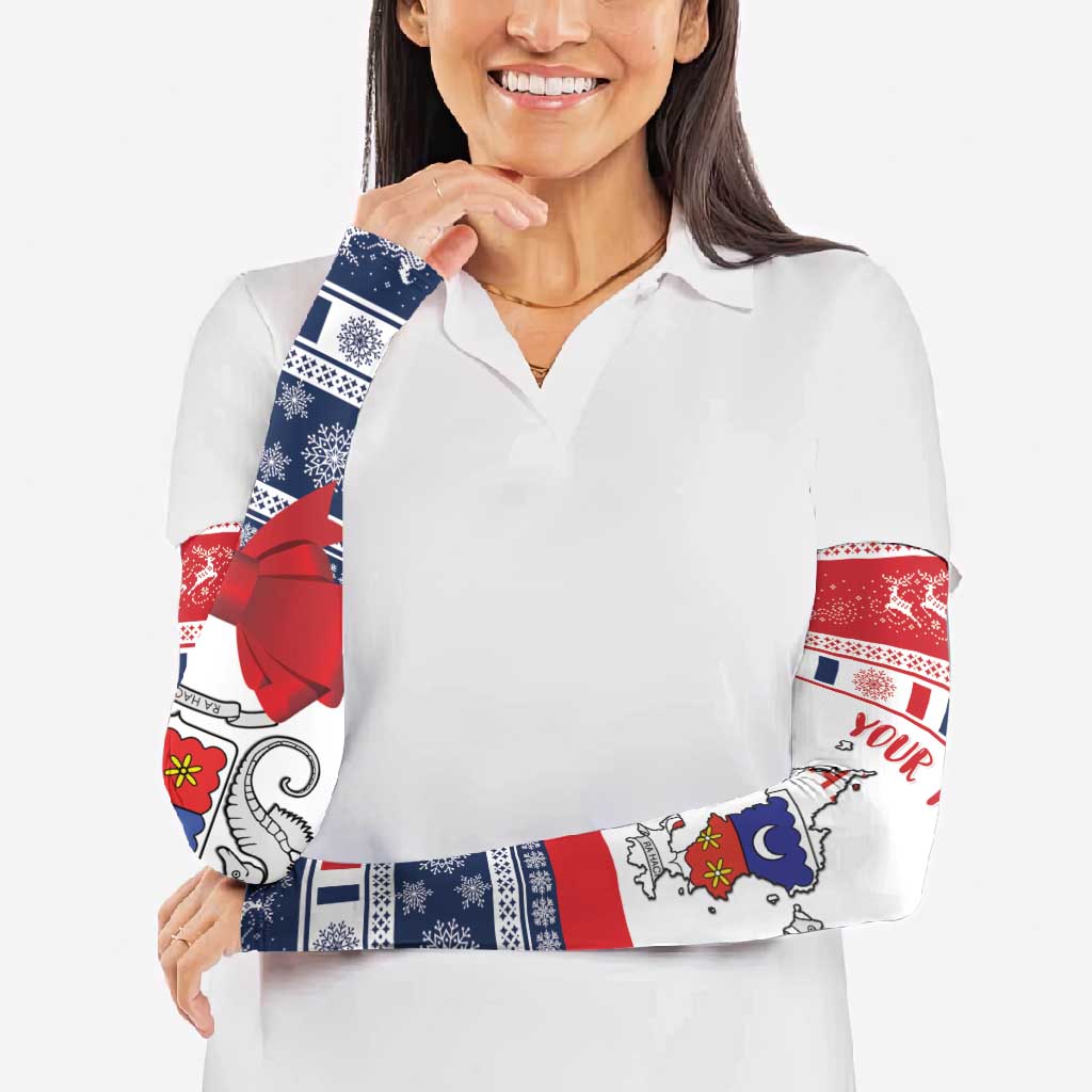 Personalized Mayotte Christmas Arm Sleeves Joyeux Noel - Wonder Print Shop