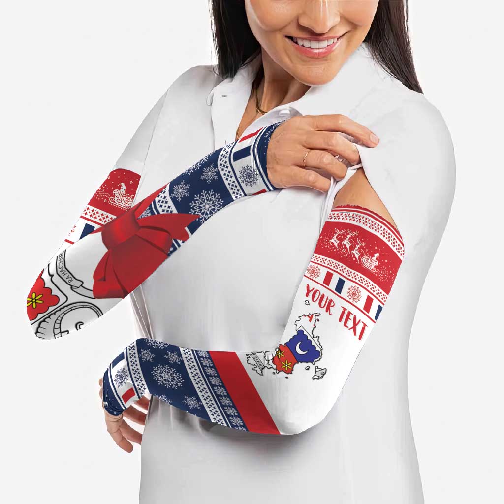 Personalized Mayotte Christmas Arm Sleeves Joyeux Noel - Wonder Print Shop