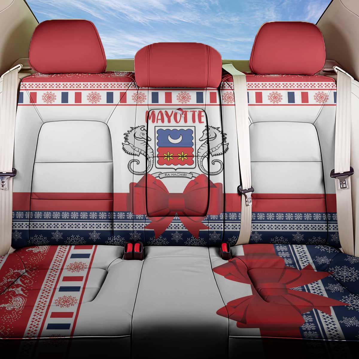 Mayotte Christmas Back Car Seat Cover Joyeux Noel - Wonder Print Shop
