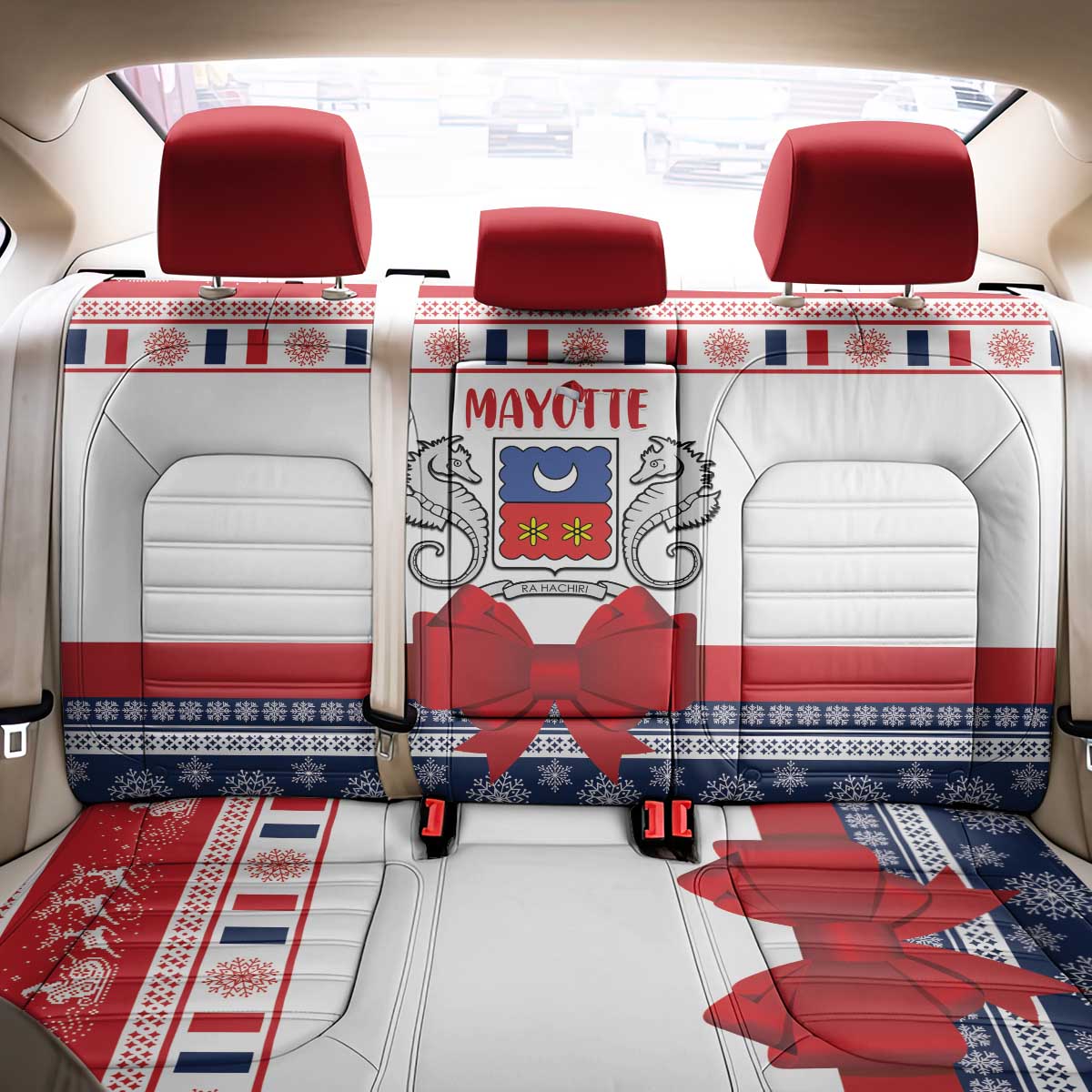 Mayotte Christmas Back Car Seat Cover Joyeux Noel - Wonder Print Shop