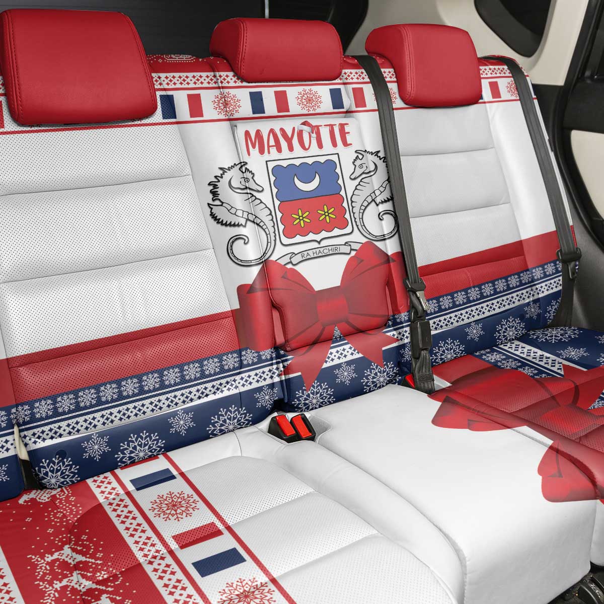 Mayotte Christmas Back Car Seat Cover Joyeux Noel - Wonder Print Shop