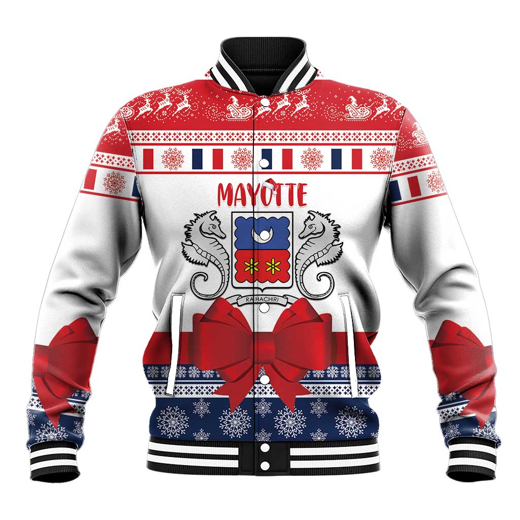 Personalized Mayotte Christmas Baseball Jacket Joyeux Noel - Wonder Print Shop